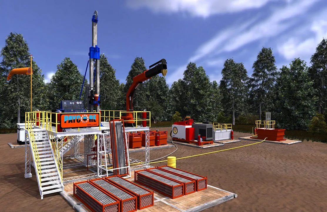 Heli-portable oil sands drill on site
