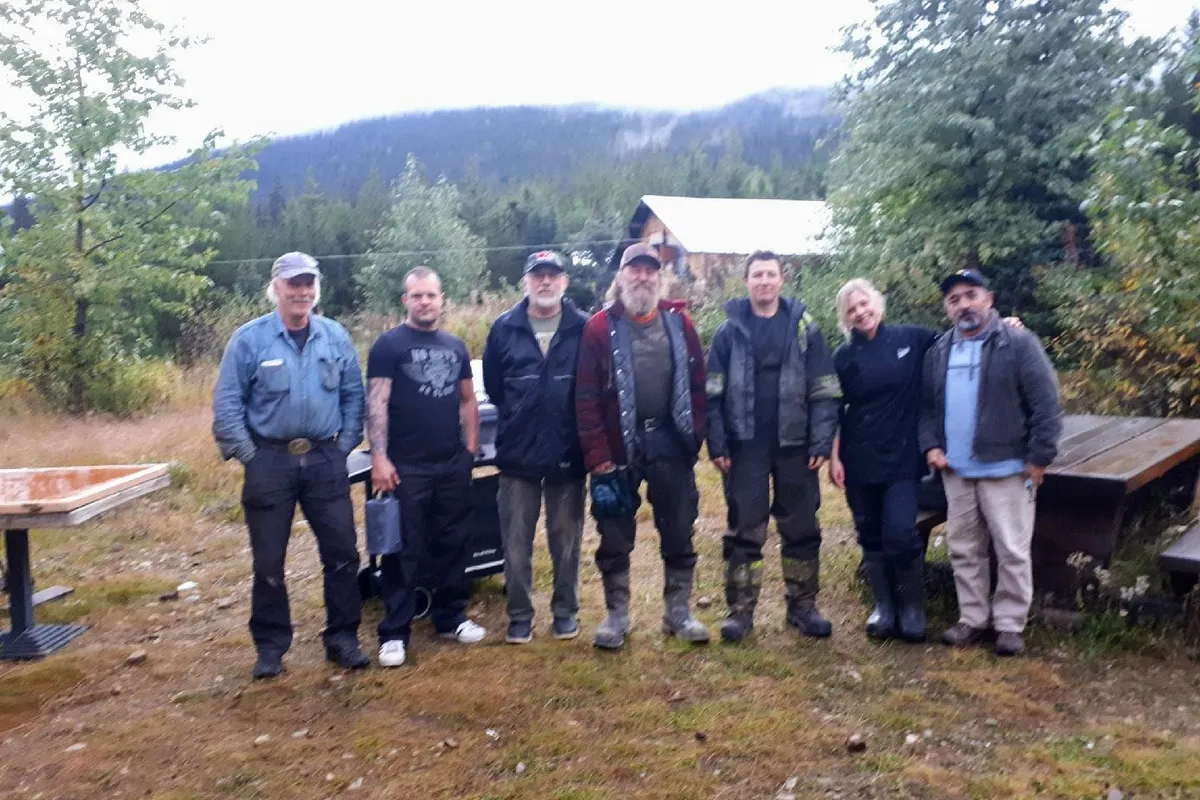 Paycore crew members standing together at camp