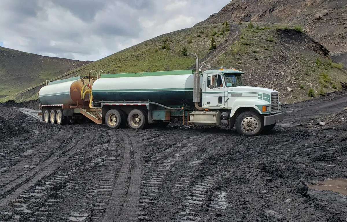 Truck at work on a drill site